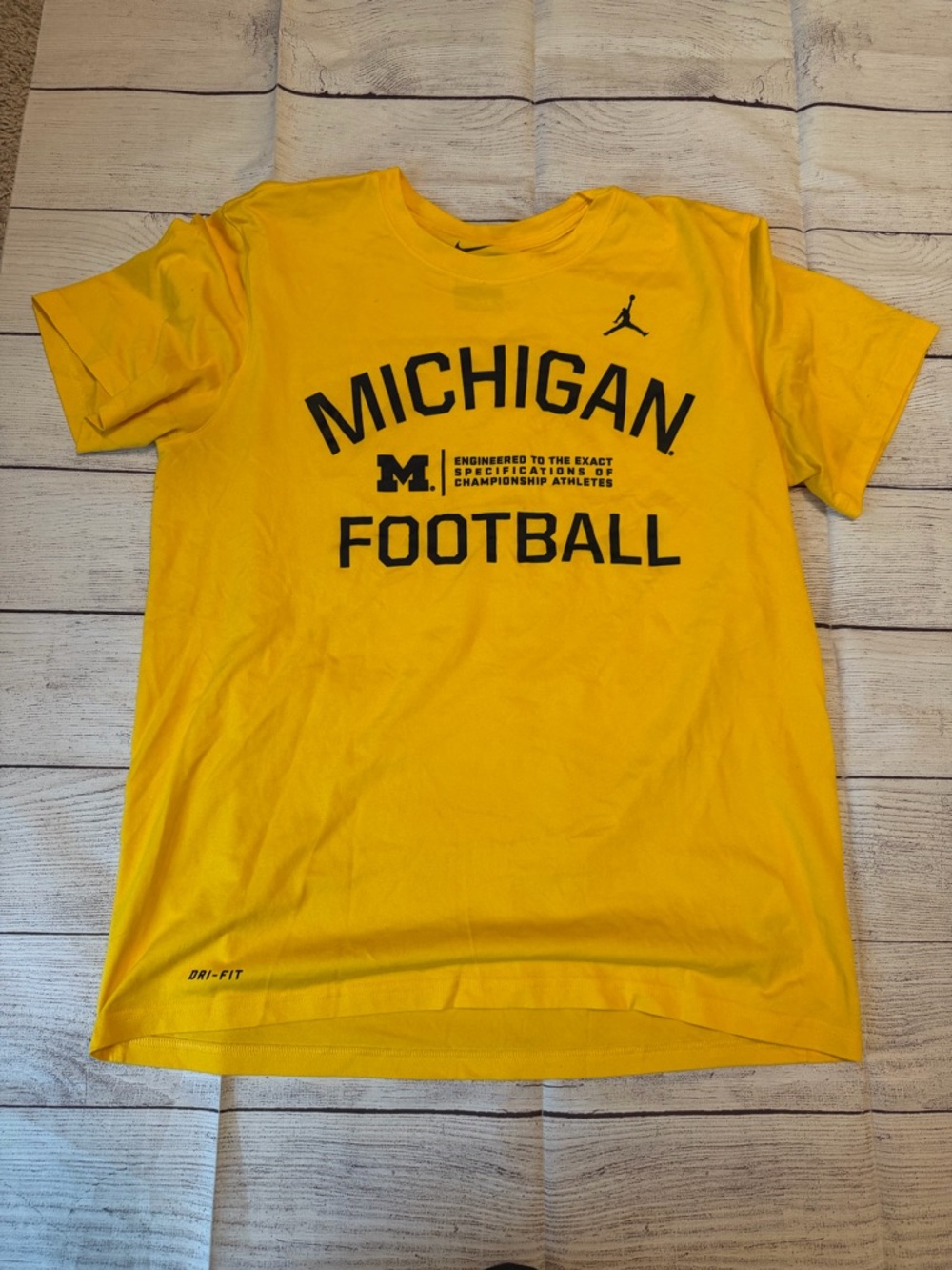 Men's Nike Michigan Football Yellow Crewneck T-Shirt